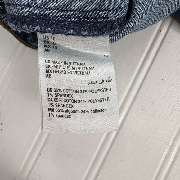 Inc International Concepts Denim Button Side Mini Skirt Women's Size 16 - Picture 3 of 5